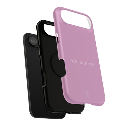 Faith Over Fear Pink iPhone Case | Minimal Christian Faith Phone Case
