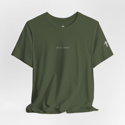 Jesus Saves Christian T Shirt | Minimal Faith Tee