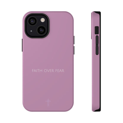 Faith Over Fear Pink iPhone Case | Minimal Christian Faith Phone Case