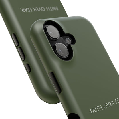 Faith Over Fear Green iPhone Case | Minimal Christian Faith Phone Case