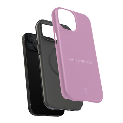 Faith Over Fear Pink iPhone Case | Minimal Christian Faith Phone Case