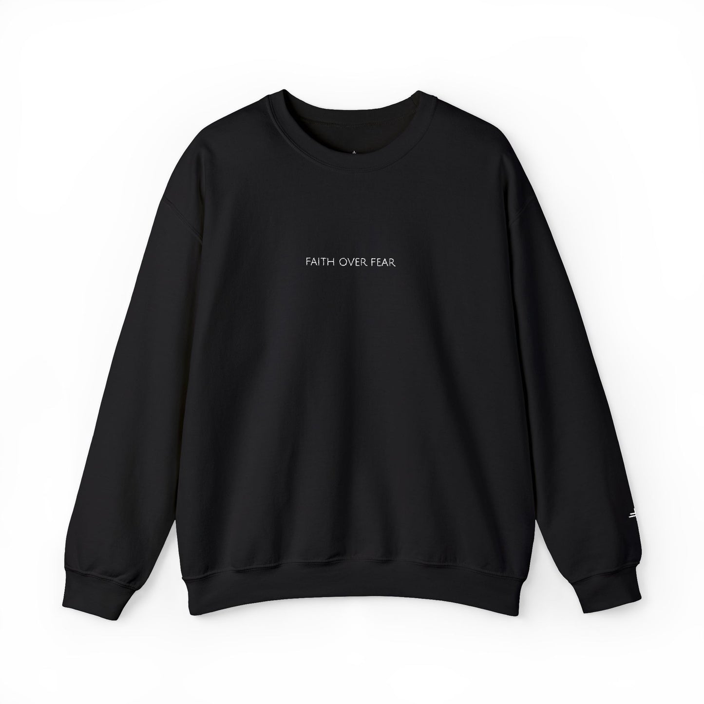 Faith Over Fear Embroidered Crewneck | Minimal Christian Sweatshirt