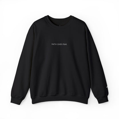 Faith Over Fear Embroidered Crewneck | Minimal Christian Sweatshirt