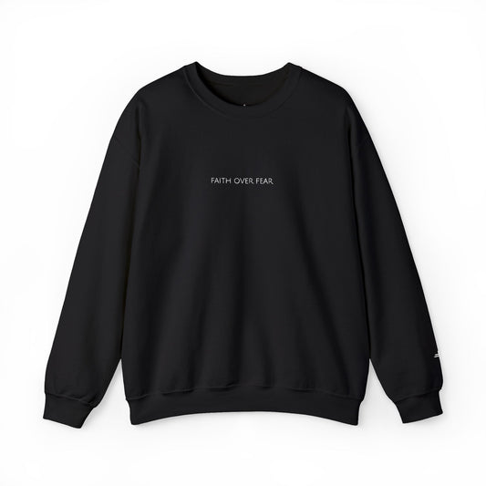 Faith Over Fear Embroidered Crewneck | Minimal Christian Sweatshirt