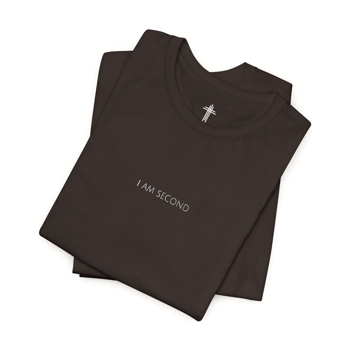 I Am Second Embroidered Christian T Shirt | Minimal Faith Tee