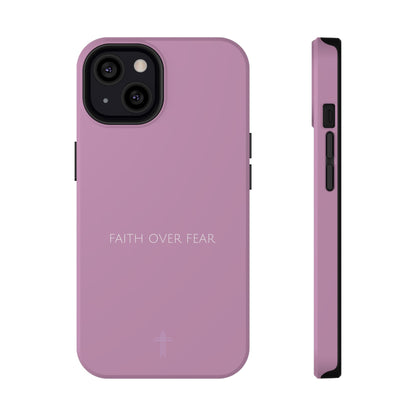 Faith Over Fear Pink iPhone Case | Minimal Christian Faith Phone Case