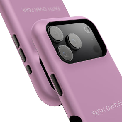 Faith Over Fear Pink iPhone Case | Minimal Christian Faith Phone Case