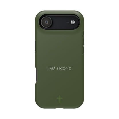 I Am Second Green iPhone Case | Minimal Christian Faith Phone Case