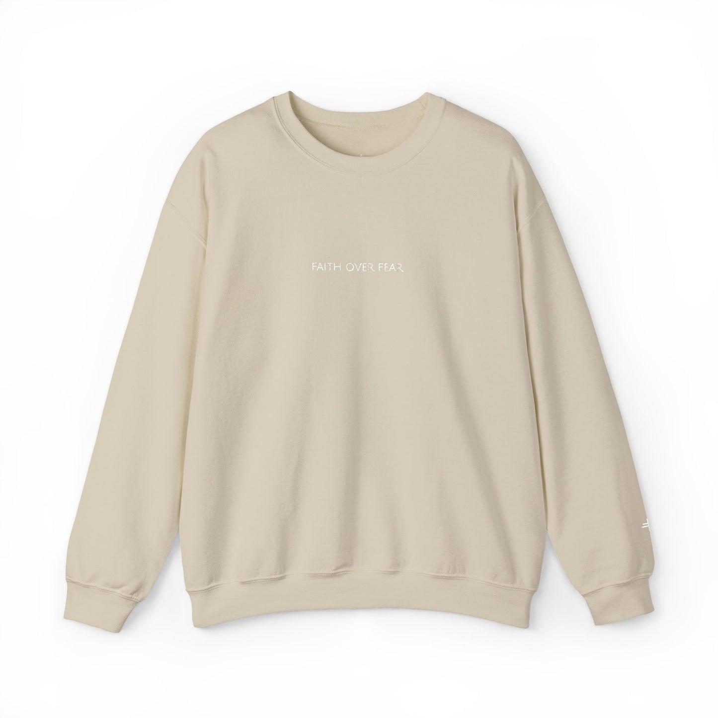 Faith Over Fear Embroidered Crewneck | Minimal Christian Sweatshirt