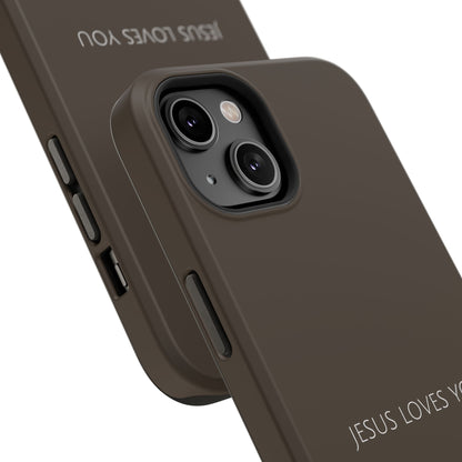 Jesus Loves You Brown iPhone Case | Minimal Christian Faith Phone Case