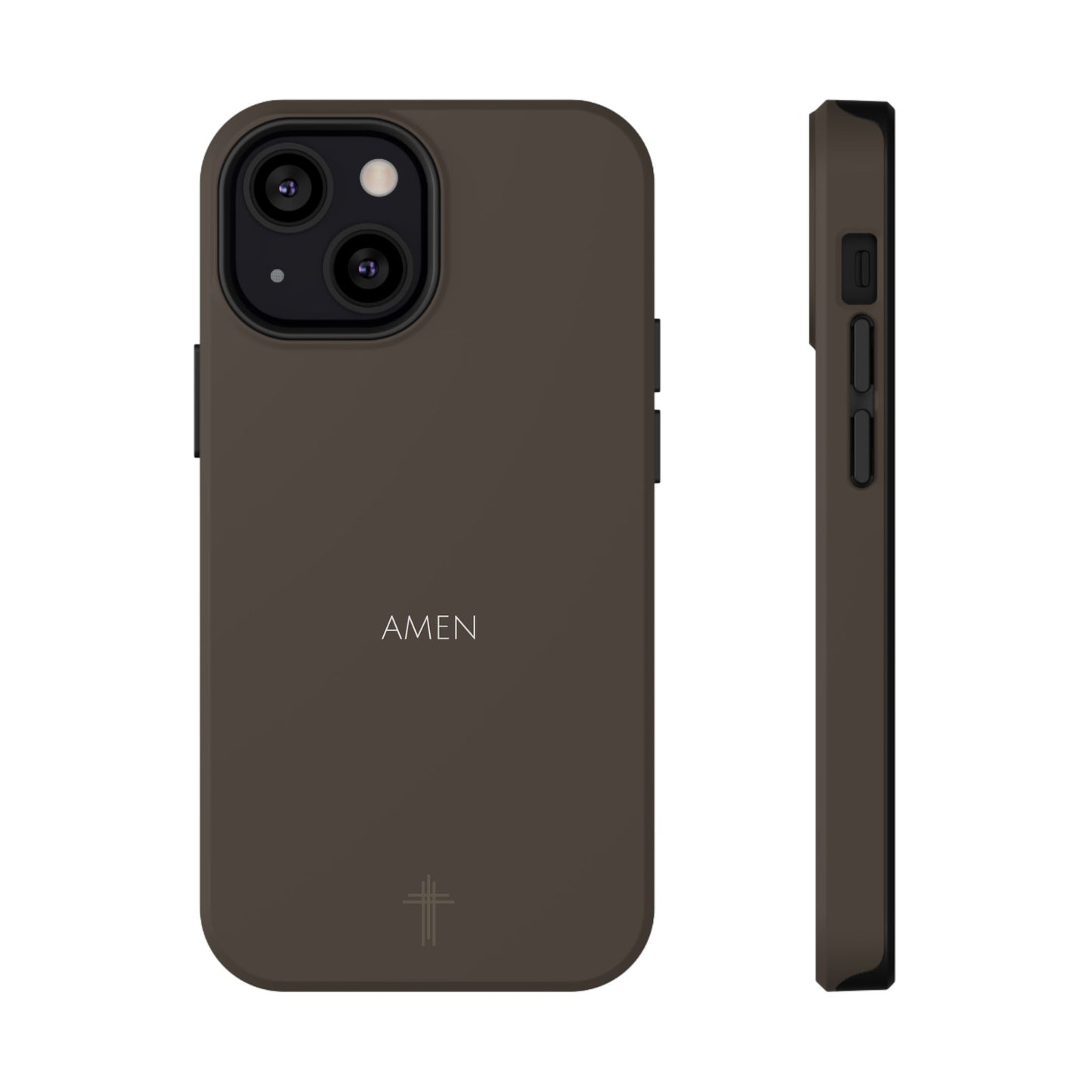 Amen Brown iPhone Case | Minimal Christian Faith Phone Case