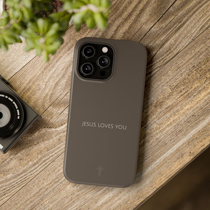 Jesus Loves You Brown iPhone Case | Minimal Christian Faith Phone Case