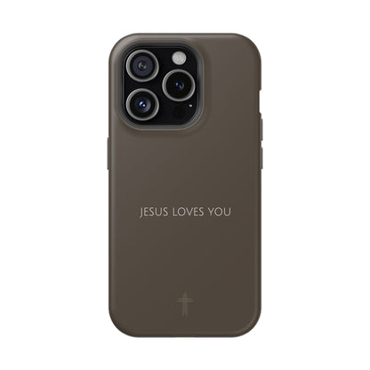 Jesus Loves You Brown iPhone Case | Minimal Christian Faith Phone Case