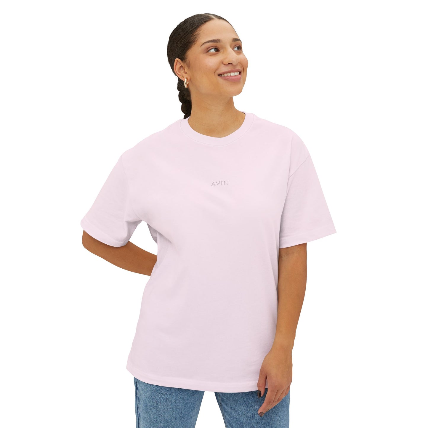 Amen Oversized Boxy Christian T-Shirt | Minimal Faith-Based Apparel