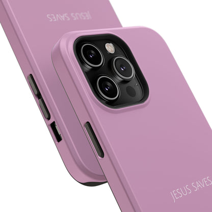 Jesus Saves Pink iPhone Case | Minimal Christian Faith Phone Case