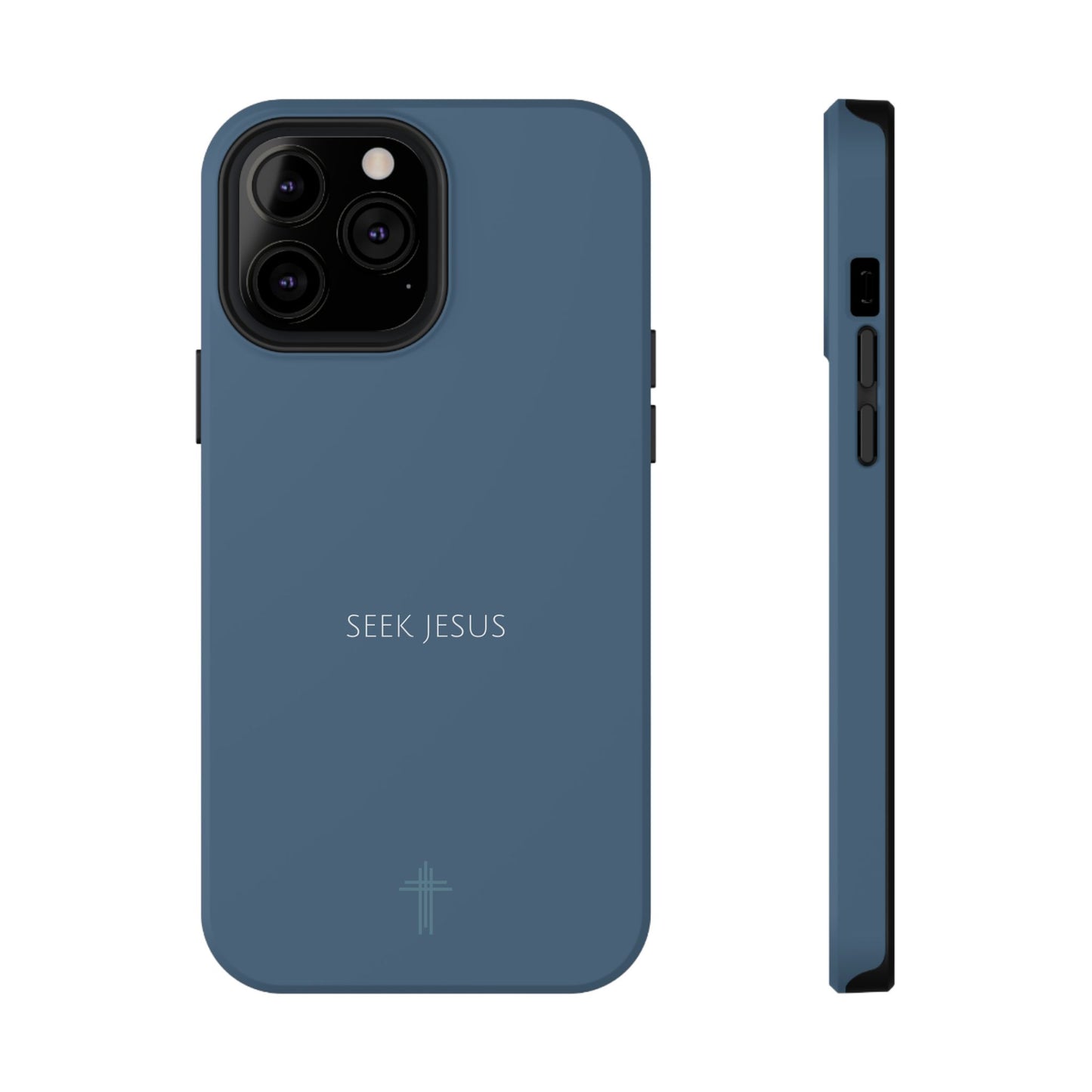 Seek Jesus Blue iPhone Case | Minimal Christian Faith Phone Case