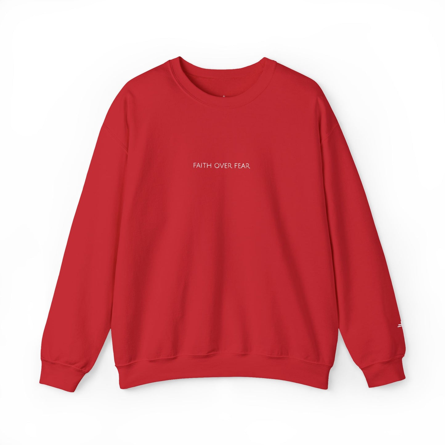 Faith Over Fear Embroidered Crewneck | Minimal Christian Sweatshirt