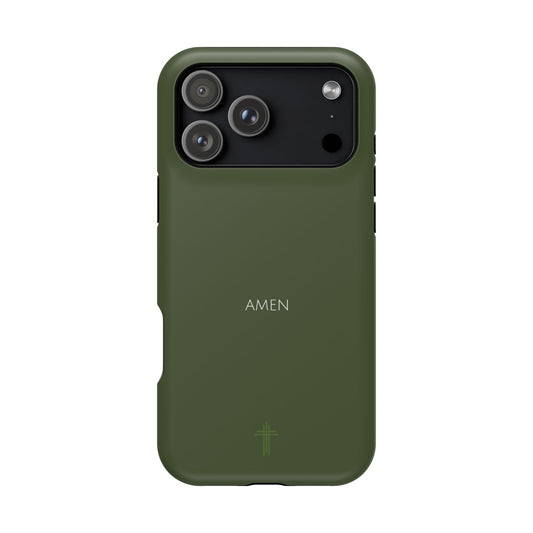 Amen Green iPhone Case | Minimal Christian Faith Phone Case