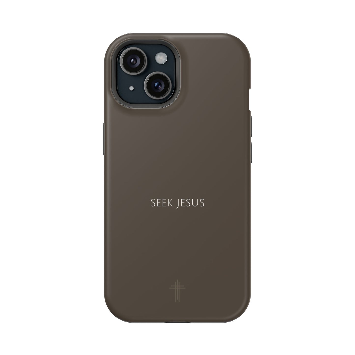 Seek Jesus Brown iPhone Case | Minimal Christian Faith Phone Case