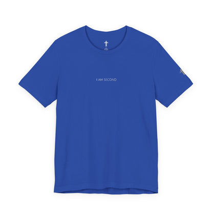 I Am Second Embroidered Christian T Shirt | Minimal Faith Tee