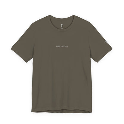 I Am Second Embroidered Christian T Shirt | Minimal Faith Tee