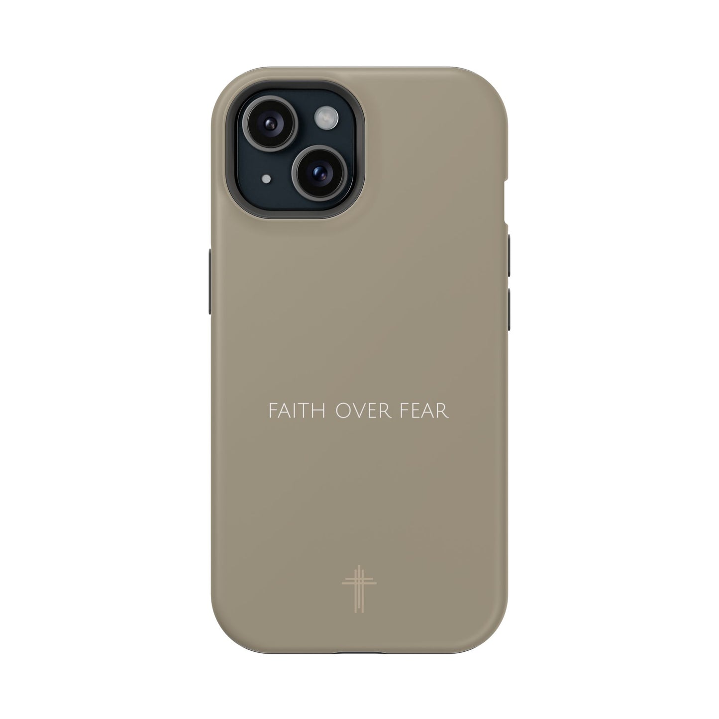 Faith Over Fear Tan iPhone Case | Minimal Christian Faith Phone Case