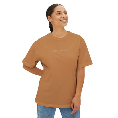 Faith Over Fear Oversized Boxy Christian T-Shirt | Minimal Faith-Based Apparel
