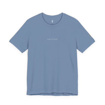 I Am Second Embroidered Christian T Shirt | Minimal Faith Tee