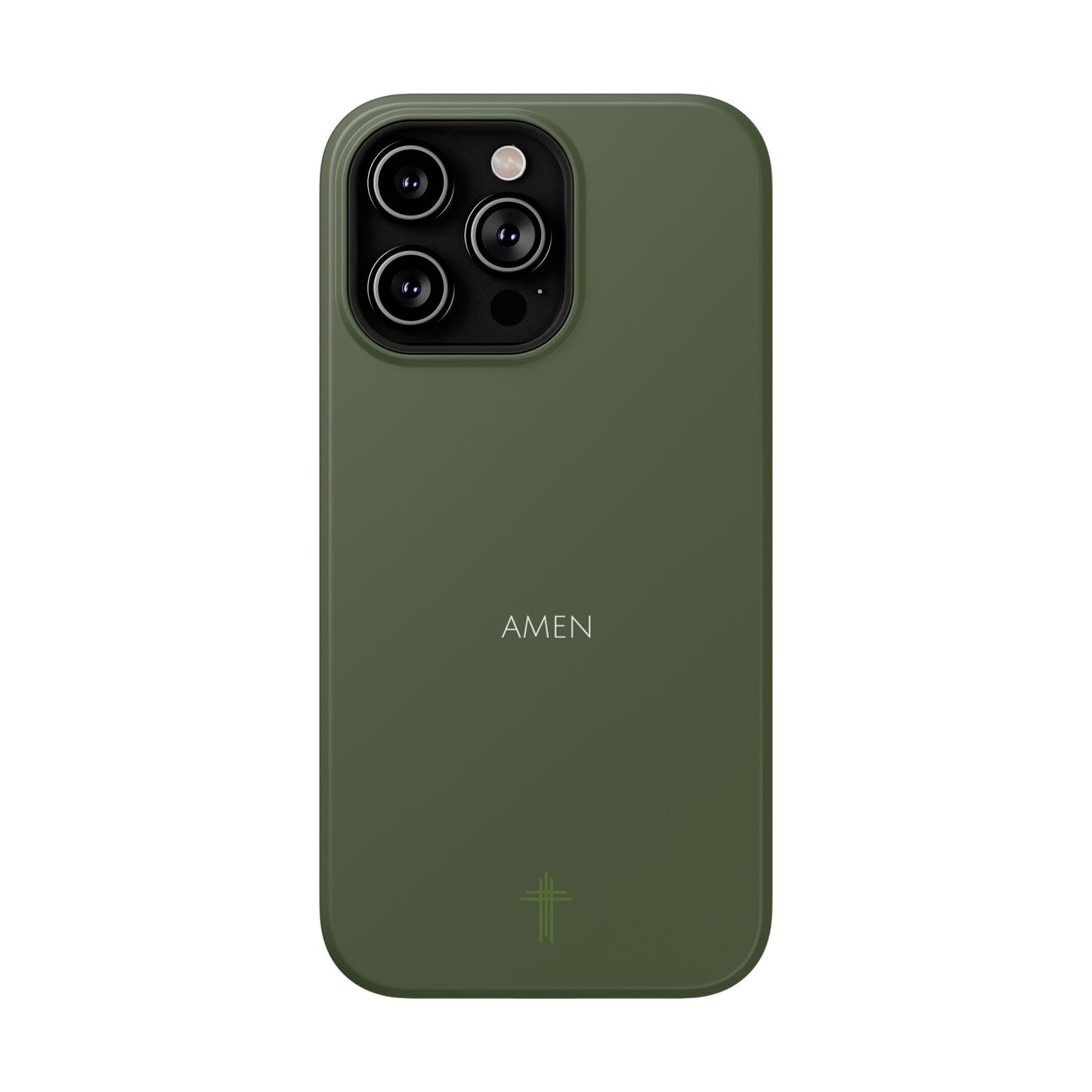 Amen Green iPhone Case | Minimal Christian Faith Phone Case