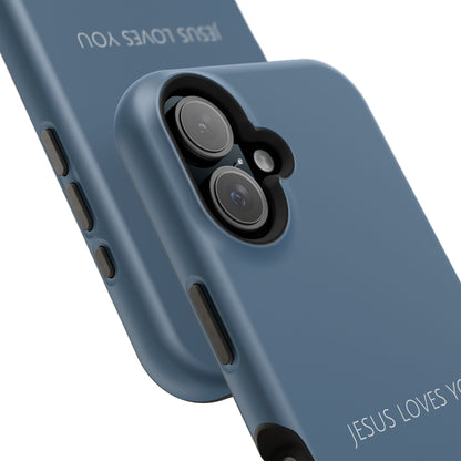 Jesus Loves You Blue iPhone Case | Minimal Christian Faith Phone Case