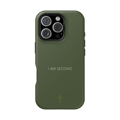 I Am Second Green iPhone Case | Minimal Christian Faith Phone Case