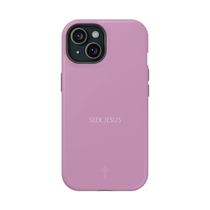 Seek Jesus Pink iPhone Case | Minimal Christian Faith Phone Case