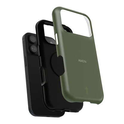 Amen Green iPhone Case | Minimal Christian Faith Phone Case