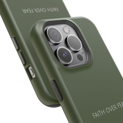 Faith Over Fear Green iPhone Case | Minimal Christian Faith Phone Case