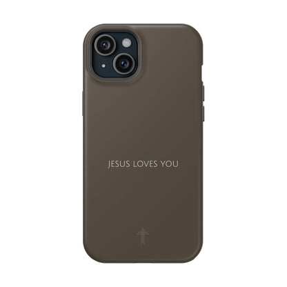 Jesus Loves You Brown iPhone Case | Minimal Christian Faith Phone Case