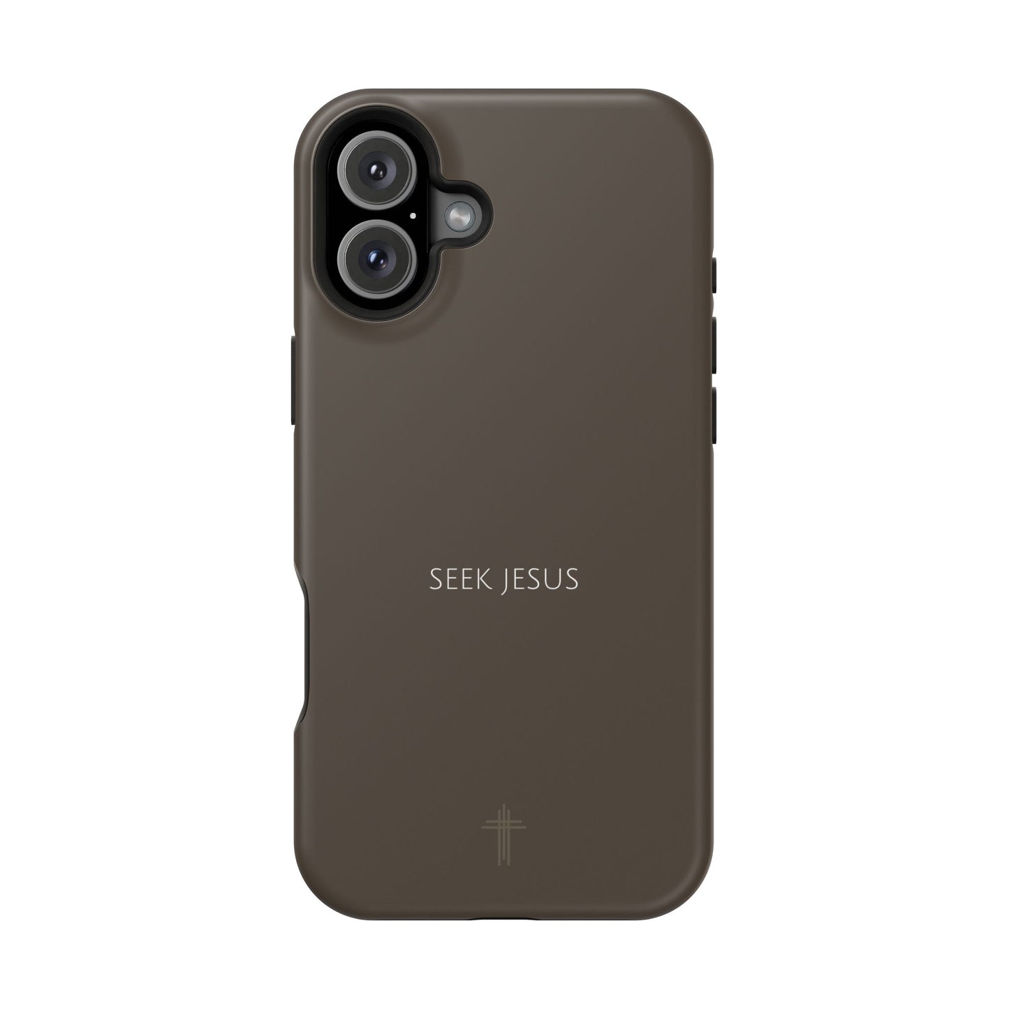 Seek Jesus Brown iPhone Case | Minimal Christian Faith Phone Case