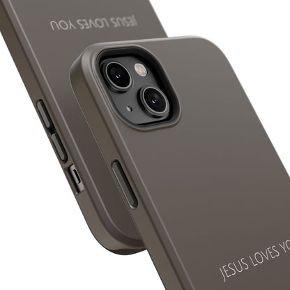 Jesus Loves You Brown iPhone Case | Minimal Christian Faith Phone Case