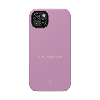 Faith Over Fear Pink iPhone Case | Minimal Christian Faith Phone Case