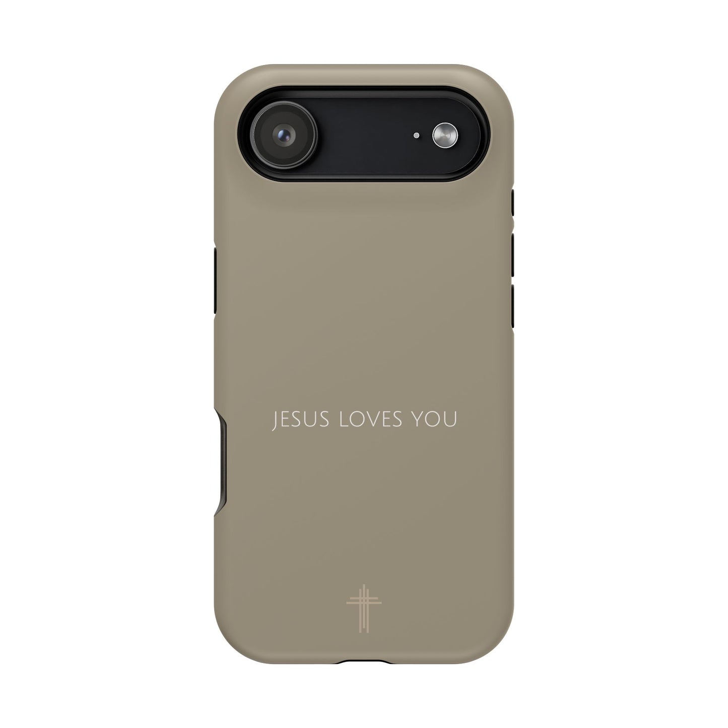 Jesus Loves You Tan iPhone Case | Minimal Christian Faith Phone Case