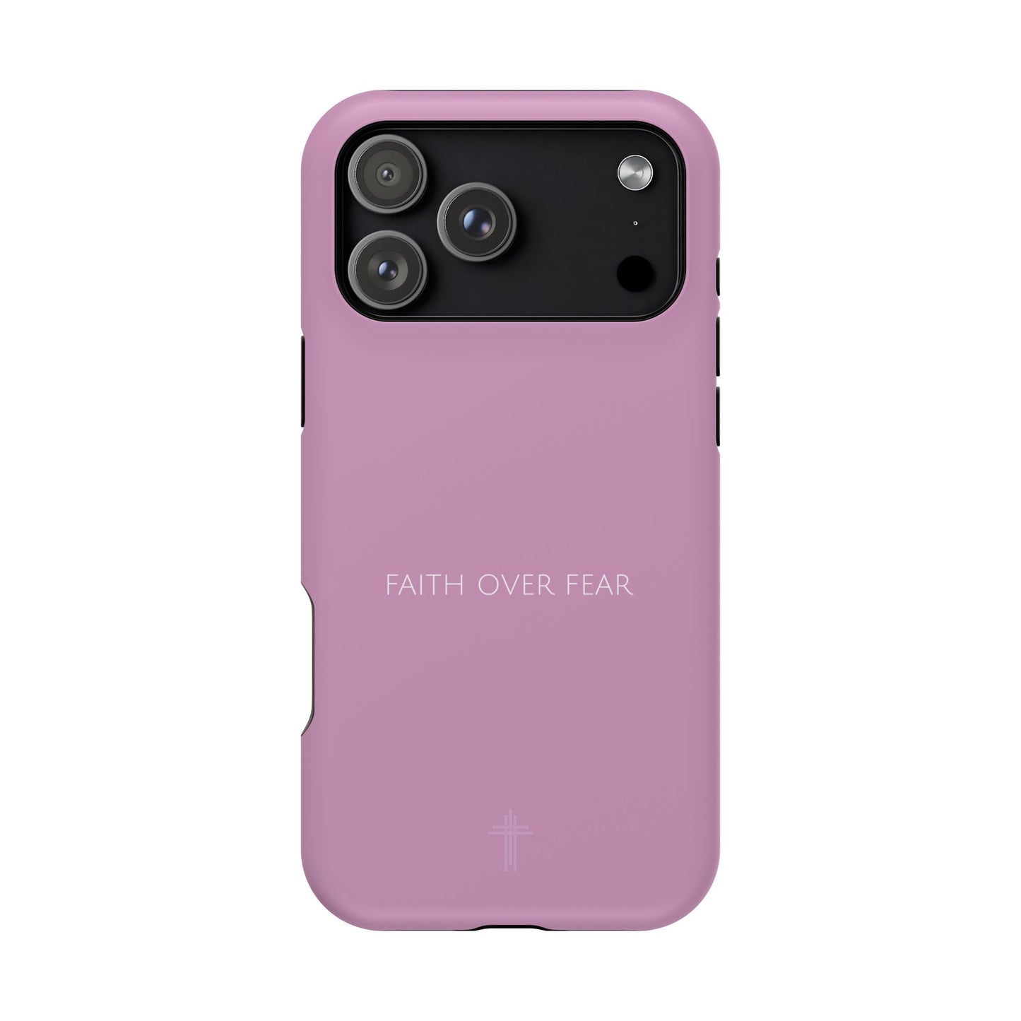 Faith Over Fear Pink iPhone Case | Minimal Christian Faith Phone Case