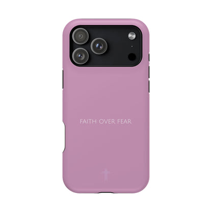 Faith Over Fear Pink iPhone Case | Minimal Christian Faith Phone Case