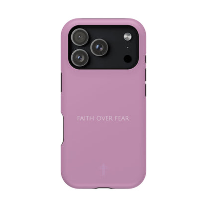 Faith Over Fear Pink iPhone Case | Minimal Christian Faith Phone Case