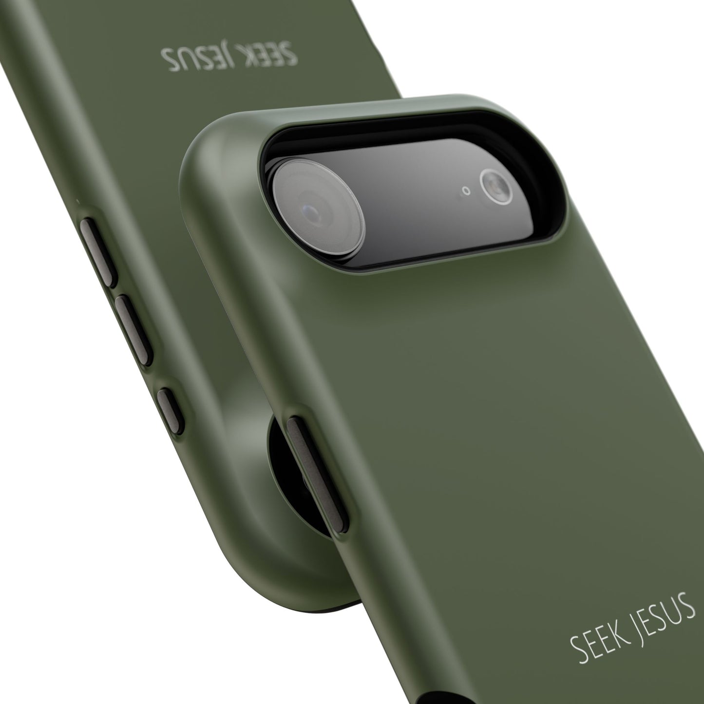 Seek Jesus Green iPhone Case | Minimal Christian Faith Phone Case