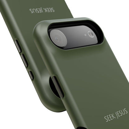 Seek Jesus Green iPhone Case | Minimal Christian Faith Phone Case