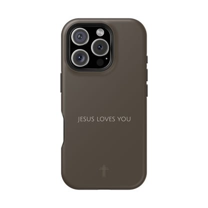 Jesus Loves You Brown iPhone Case | Minimal Christian Faith Phone Case