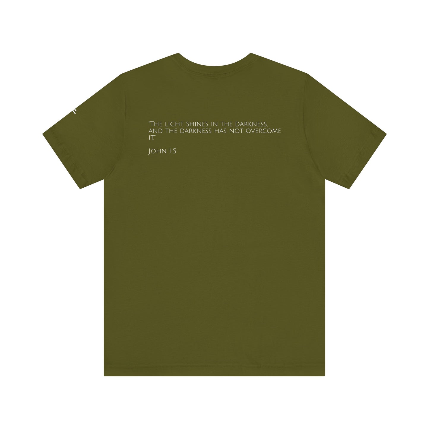 John 1:5 (Rising Above Darkness) Bible Verse | Christian Shirt