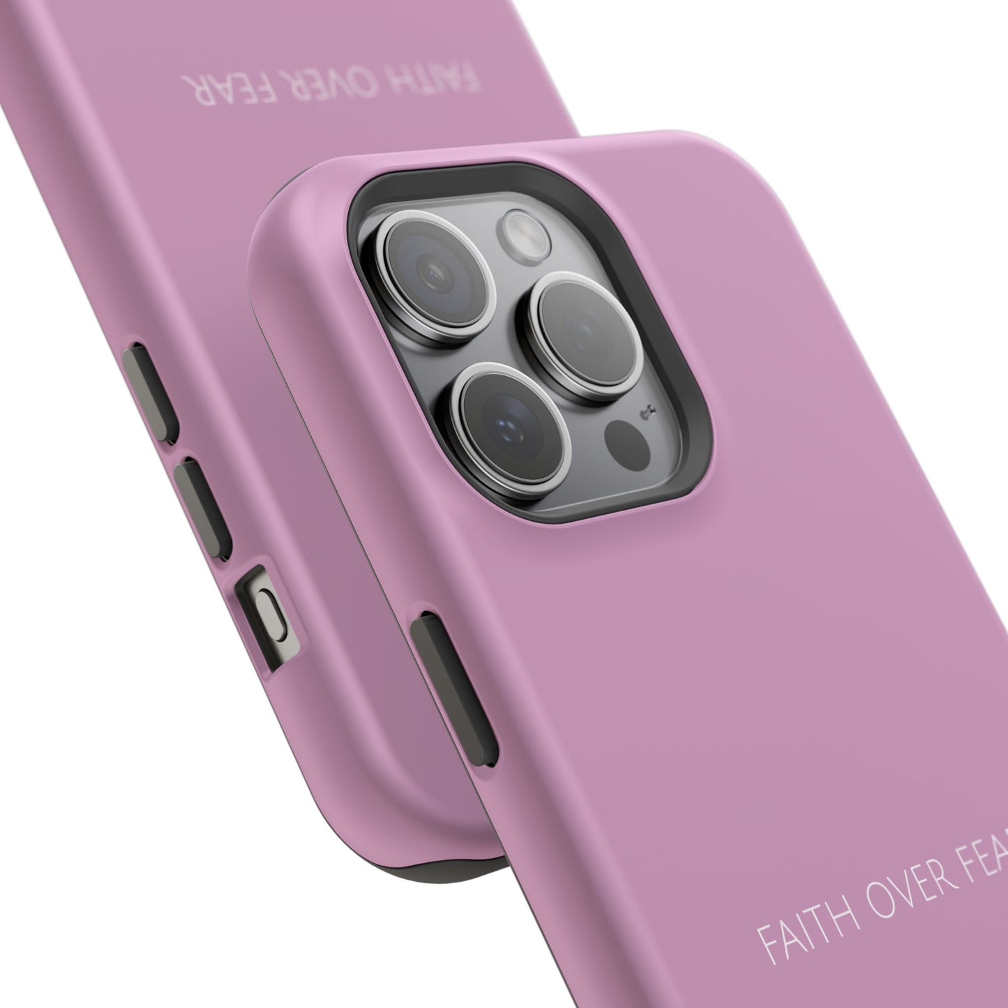 Faith Over Fear Pink iPhone Case | Minimal Christian Faith Phone Case
