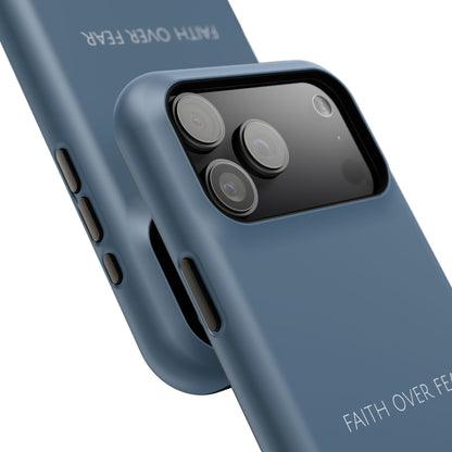 Faith Over Fear Blue iPhone Case | Minimal Christian Faith Phone Case