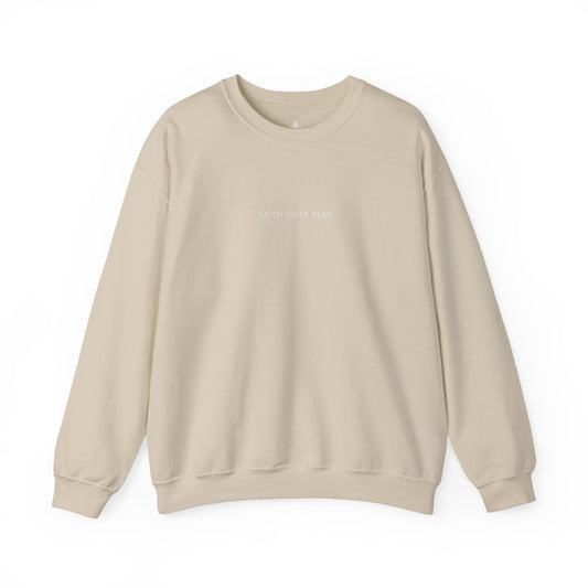 Faith Over Fear Christian Crewneck Sweatshirt | Minimal Faith Apparel