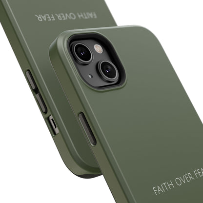 Faith Over Fear Green iPhone Case | Minimal Christian Faith Phone Case